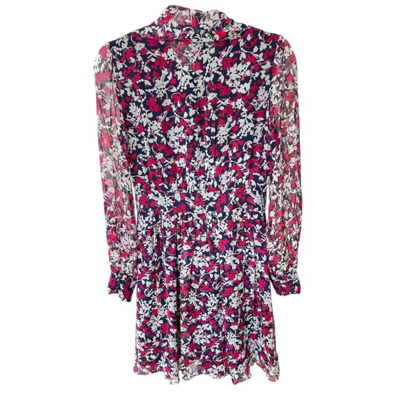 DVF Arabella Tie Neck Silk Chiffon Print Dress Boho Romance Flowy Feminine Sz 2 - Picture 3 of 11